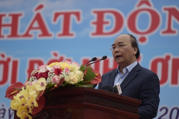 Chủ tịch nước Nguyễn Xuân Phúc phát biểu tại buổi lễ.