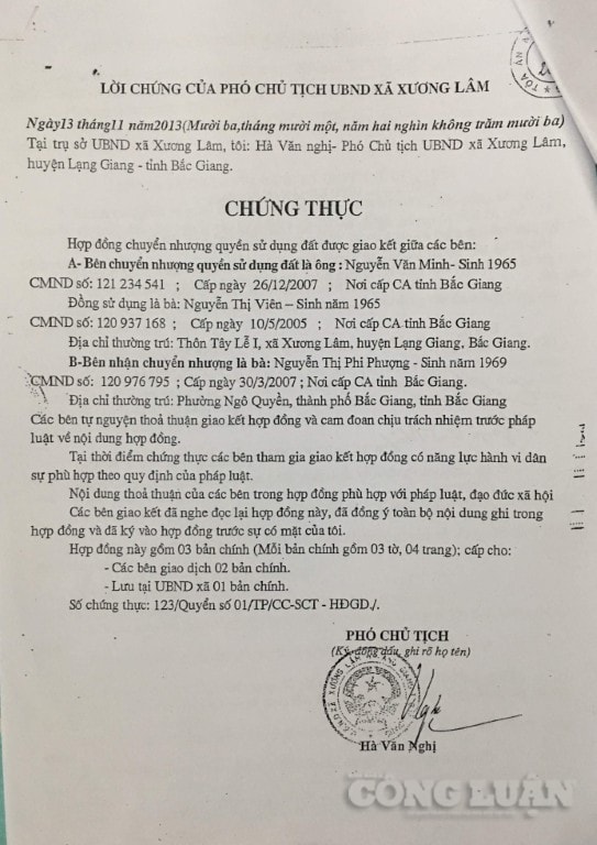 Ông Hà Văn Nghị là chứng thực 