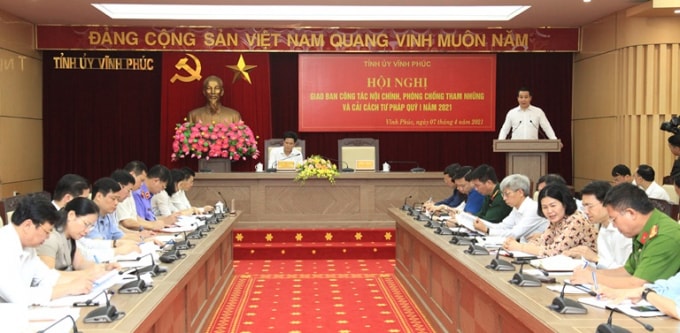 Triển khai công tác nội chính, phòng chống tham nhũng và cải cách tư pháp quý II năm 2021 của tỉnh Vĩnh Phúc