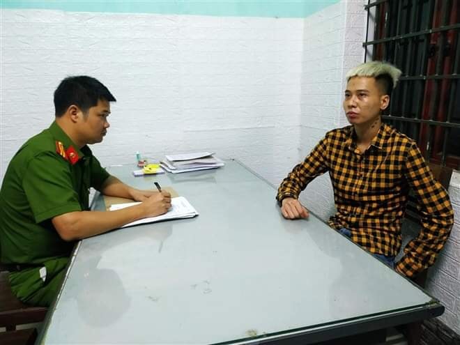Đối tượng Thành tại cơ quan Công an (Ảnh: Công an tỉnh Tuyên Quang).