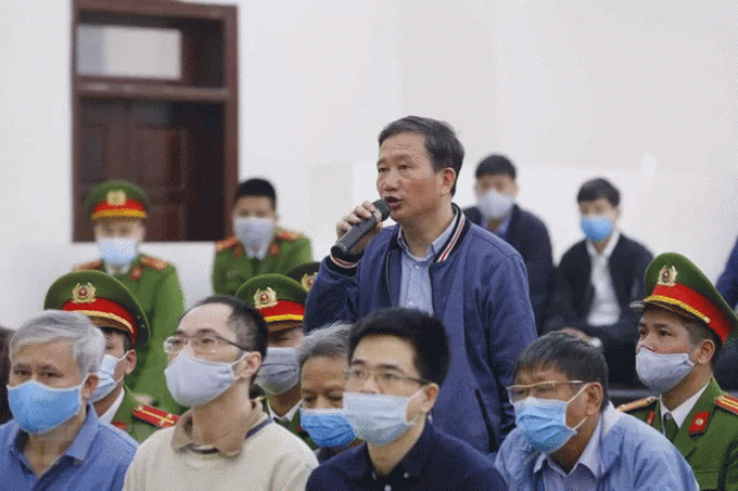Bị cáo Trịnh Xuân Thanh trong phiên tòa sơ thẩm trước đó.
