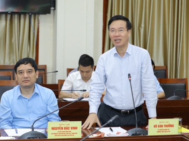 Ủy viên Bộ Chính trị, Thường trực Ban Bí thư Võ Văn Thưởng phát biểu chỉ đạo tại Hội nghị.