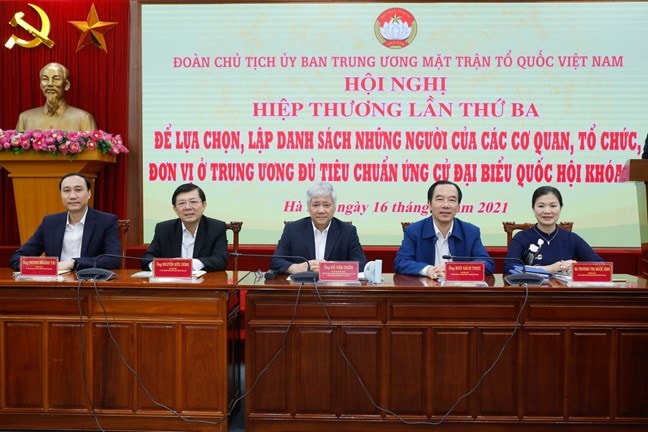 Hội nghị hiệp thương lần 3 do Đoàn Chủ tịch UB Trung ương MTTQ Việt Nam tổ chức sáng 16/4/2021