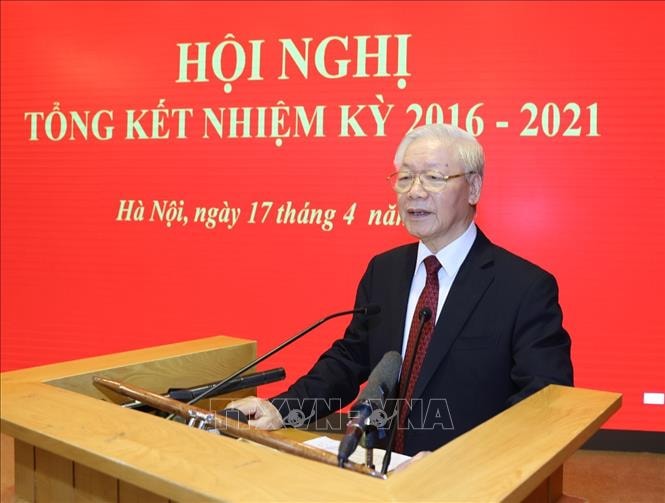 Tổng Bí thư Nguyễn Phú Trọng phát biểu tại Hội nghị.