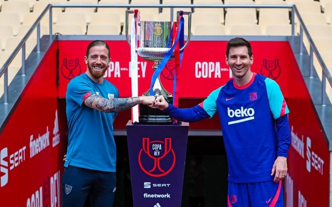 Ngôi sao Messi sẵn sàng cho chung kết Copa del Rey. Ảnh: AS