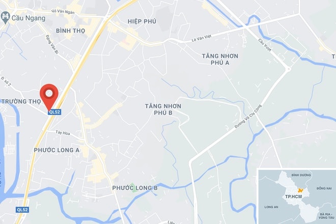 Vụ cháy xảy ra trên xa lộ Hà Nội, TP. Thủ Đức. Ảnh: Google Maps