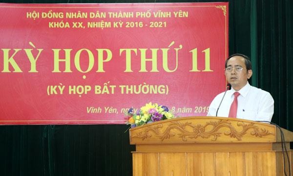 Ông Lương Văn Long, Phó Bí thư Thường trực Thành ủy, Chủ tịch UBND thành phố Vĩnh Yên (ảnh vinhyen.vinhphuc.gov.vn)