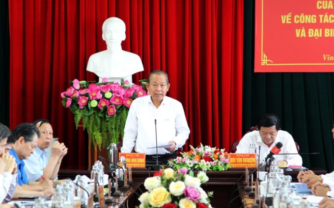 Phó Thủ tướng Trương Hoà Bình phát biểu chỉ đạo tại buổi làm việc.