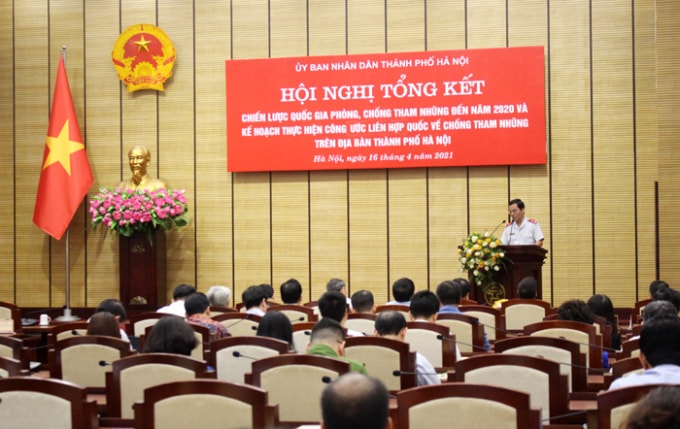 Hội nghị tổng kết chiến lược quốc gia phòng, chống tham nhũng đến năm 2020 của thành phố Hà Nội (ảnh st)