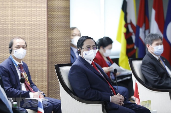 Chiều 24/4, Thủ tướng Phạm Minh Chính đã dự Hội nghị các Nhà lãnh đạo ASEAN. Ảnh: TTXVN