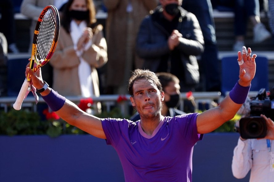 Rafael Nadal lọt vào vòng chung kết giải Barcelona Open 2021. Ảnh: AFP