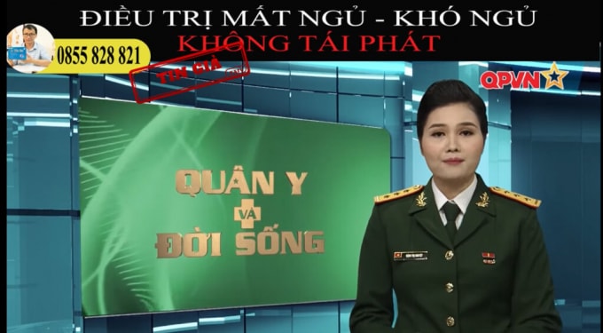 Các đối tượng đã cắt ghép hình ảnh MC, giả mạo logo Kênh Truyền hình Quốc phòng Việt Nam (QPVN) để quảng cáo thực phẩm chức năng An Thần Đan, gây hiểu nhầm cho người xem, ảnh hưởng uy tín của Kênh Truyền hình QPVN. Ảnh: tingia.gov.vn