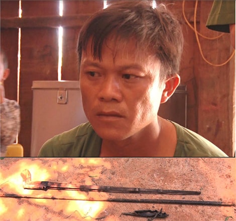 Hình ảnh đối tượng Dũng cùng tang vật. Ảnh: cand.com.vn