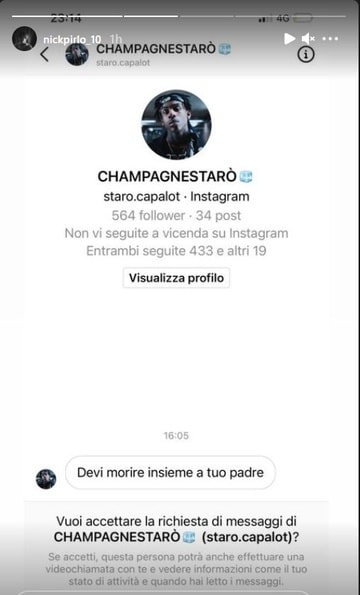 Cậu con trai mới 17 tuổi của Pirlo nhận tin nhắn thù hằn vì ông bố nổi tiếng. Ảnh: internet