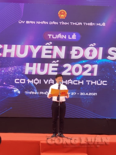 Phó Chủ tịch UBND tỉnh Thừa Thiên Huế Nguyễn Thanh Bình phát biểu tại lễ khai mạc.