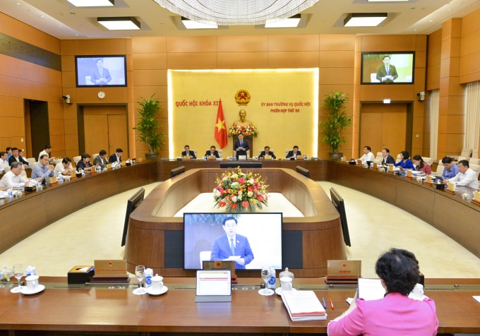 Toàn cảnh Phiên họp thứ 55 của Ủy ban Thường vụ Quốc hội.