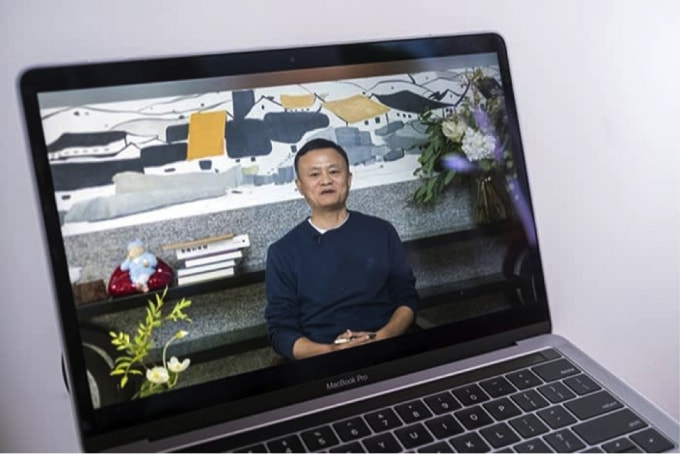 Lần xuất hiện trong video của Jack Ma vào tháng 1 - cái nhìn thoáng qua duy nhất mà thế giới thấy về ông kể từ tháng 10 năm ngoái. (Nguồn : Bloomberg Photo).