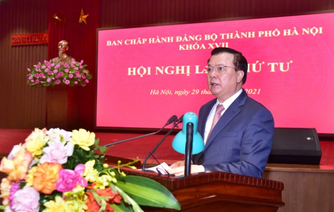 Bí thư Thành ủy Đinh Tiến Dũng phát biểu khai mạc Hội nghị