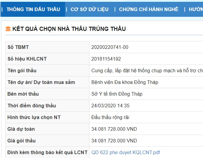 Gói thầu có giá trị hơn 34 tỷ đồng nhưng Công tyTNHH Đầu tư Phát triển kỹ thuật Đông Nam chỉ đưa lại tiết kiệm ngân sách được 30 triệu đồng
