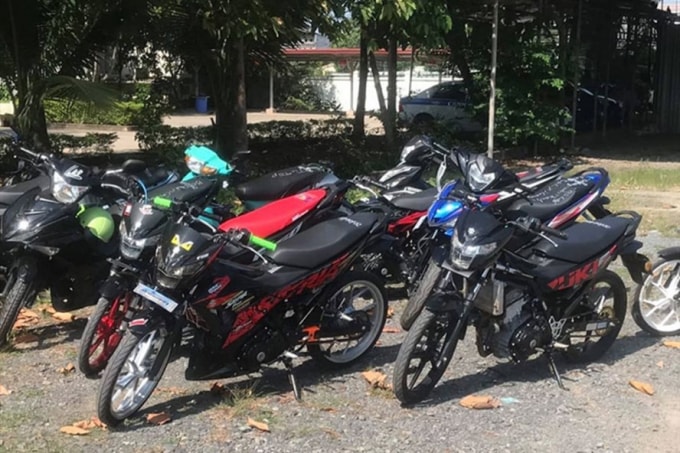 Các phương tiện bị tạm giữ. Ảnh: Công an Đồng Nai