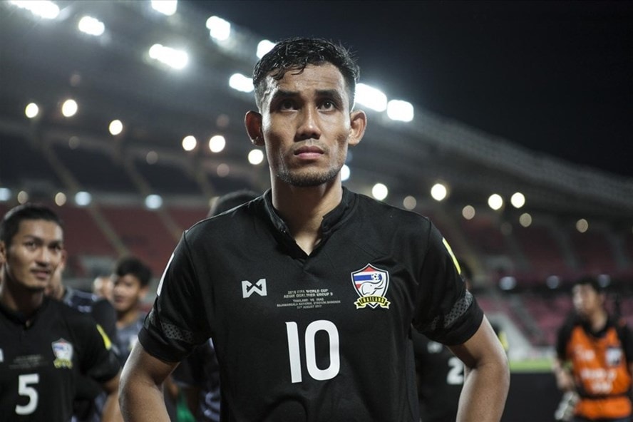 Tuyển Thái Lan tổn thất lớn khi Teerasil Dangda không thể thi đấu tại vòng loại World Cup 2022. Ảnh: Bangkok Post