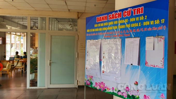 Danh sách ứng viên ĐBQH và HĐND TP. được niêm yết tại Chung cư Mỹ Phước, P. 2, Bình Thạnh. Ảnh: TS.