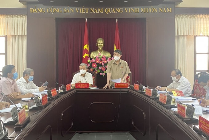 Phó Chủ tịch Quốc hội Nguyễn Đức Hải phát biểu tại buổi làm việc với Ủy ban bầu cử tỉnh Thừa Thiên - Huế.