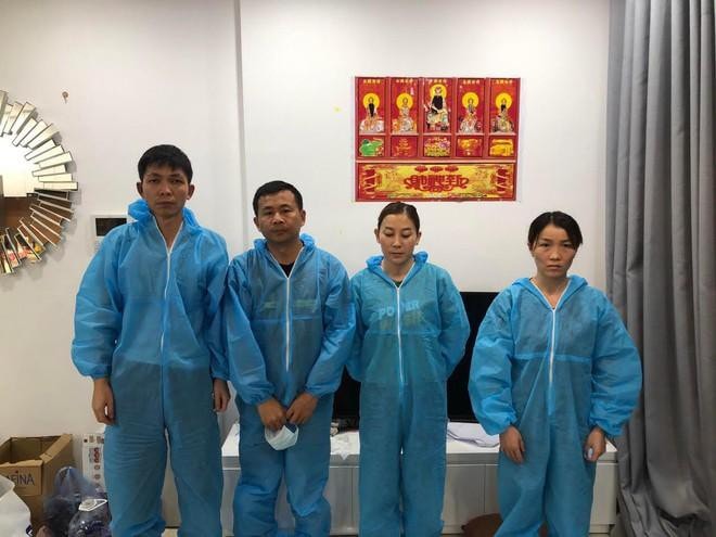 Một nhóm đối tượng người Trung Quốc nhập cảnh trái phép bị Công an Hà Nội phát hiện. Ảnh: CACC