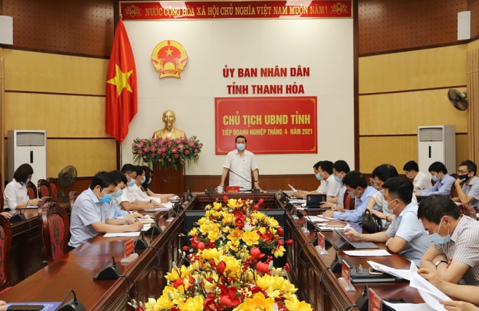 Chủ tịch UBND tỉnh Thanh Hoá chia sẻ với các doanh nghiệp về những khó khăn vướng mắc trên địa bàn tỉnh