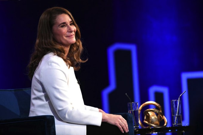 Melinda Gates phát biểu trên sân khấu tại chương trình Oprah’s SuperSoul Conversations hồi tháng 2 vừa qua. (Nguồn: Bryan Bedder/Getty Images Photo).