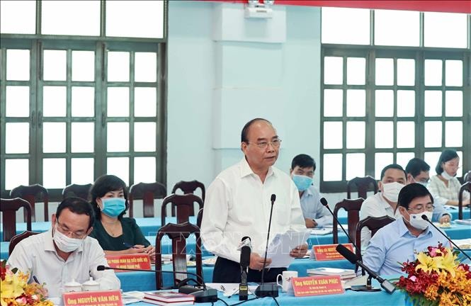 Chủ tịch nước Nguyễn Xuân Phúc nêu 4 trọng tâm trong chương trình hành động nếu được cử tri tin tưởng bầu làm đại biểu Quốc hội khóa XV. Ảnh: TTXVN