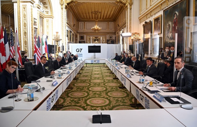Cuộc họp ngoại trưởng G7 tại London, Anh, ngày 5 tháng 5 năm 2021 - Ảnh: REUTERS