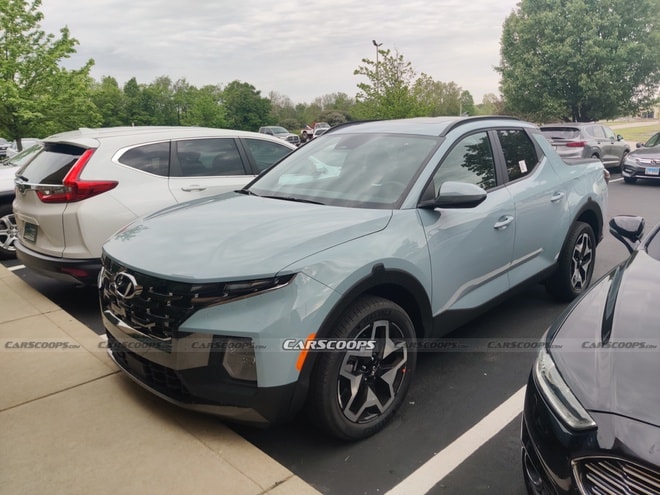 Hình ảnh bán tải Hyundai Santa Cruz bản thương mại. Ảnh: Carscoops