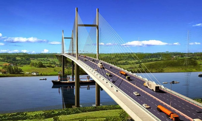 Dự án cầu Cát Lái qua sông Đồng Nai đã có từ lâu, nhưng đến nay vẫn còn nằm trên giấy. Ảnh: Mô phỏng.