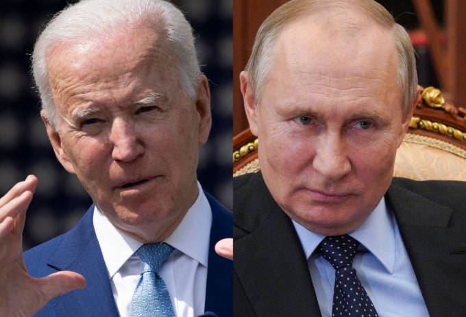 Tổng thống Mỹ Joe Biden và Tổng thống Nga Vladimir Putin. Ảnh: TST