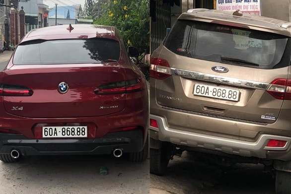 Hình ảnh 2 xe trùng biển số “lộc phát” (68) xuất hiện tại Đồng Nai. Ảnh: tuoitre.vn