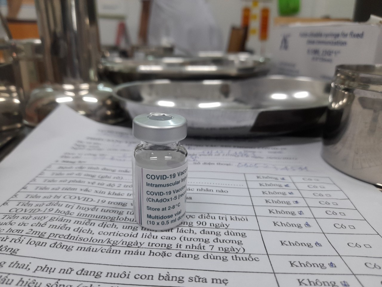 Vắc xin Covid-19 được phân bổ tiêm cho lực lượng tuyến đầu tại Đà Nẵng. Ảnh: TL