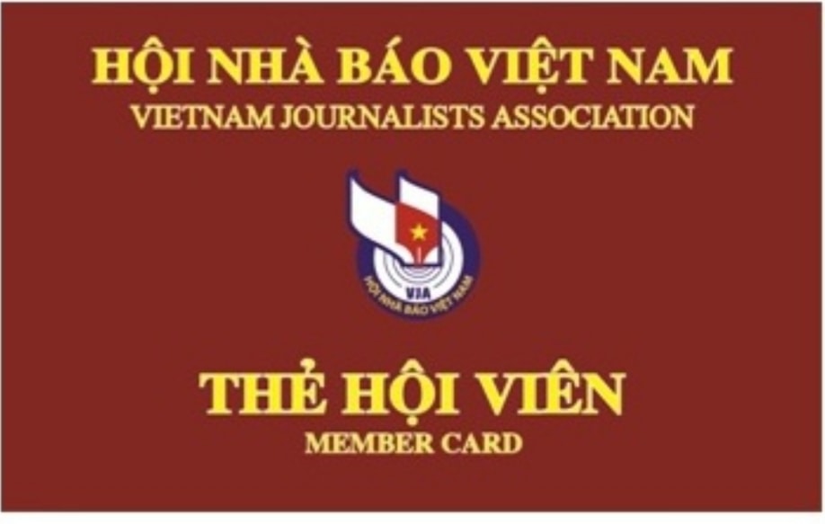 Mẫu thẻ hội viên Hội nhà báo Việt Nam giai đoạn 2016-2021.