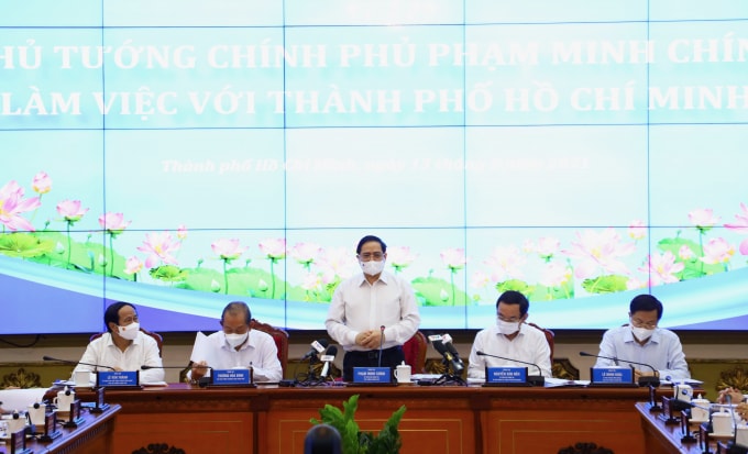 Thủ tướng Phạm Minh Chính cùng các Phó Thủ tướng làm việc tại TP. HCM.