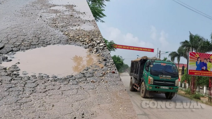 Nhiều xe có dấu hiệu quá khổ quá tải chạy làm tuyến đường đang xuống cấp nghiêm trọng...