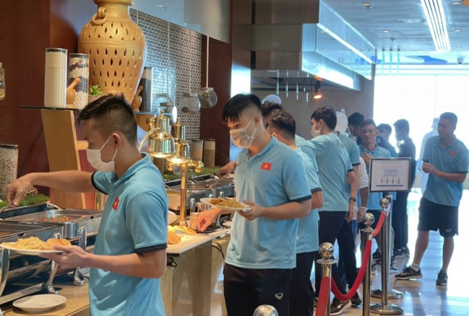 Các cầu thủ tuyển futsal Việt Nam đã có mặt tại UAE. Ảnh: VFF