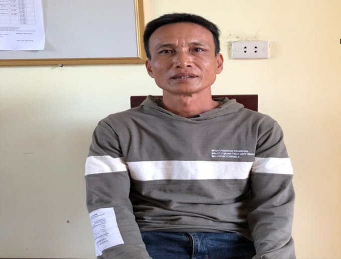 Bị can Trần Văn Thiêm tại cơ quan công an