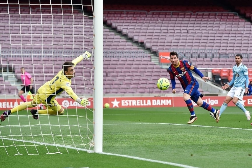 Tiền đạo Messi có bàn thắng thứ 30 tại La Liga mùa này. Ảnh: Getty