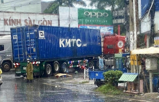 Hiện trường vụ tai nạn giao thông.