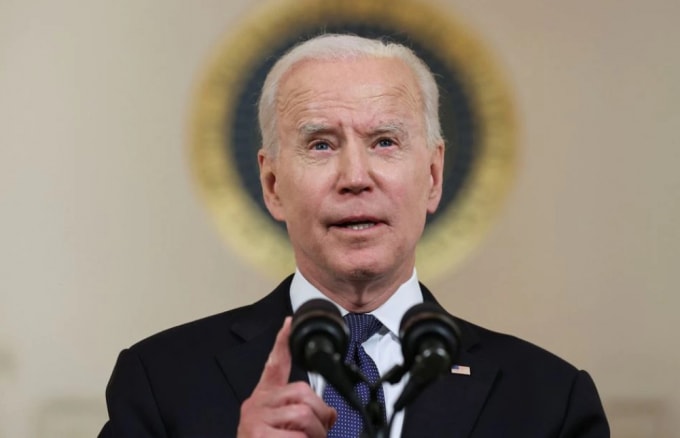 Tổng thống Hoa Kỳ Joe Biden phát biểu tại Hội trường Chữ Thập ở Nhà Trắng trước khi lệnh ngừng bắn được Israel và Hamas đồng ý có hiệu lực, ngày 20/5/2021 - Ảnh: Reuters