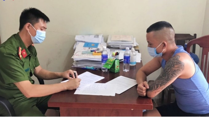 Lương Văn Tiến tại cơ quan Công an.