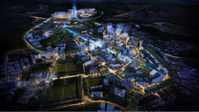 Khung cảnh nhìn từ trên cao của thành phố Greater Springfield gần Brisbane, Úc. Ảnh: Springfield City Group.