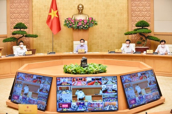 Thủ tướng Chính phủ Phạm Minh Chính chủ trì phiên họp trực tuyến toàn quốc về tình hình, giải pháp cấp bách phòng, chống dịch Covid-19.
