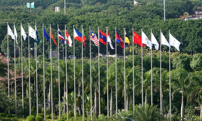 Các cuộc họp Trung Quốc-ASEAN tập trung vào 'giấy thông hành vắc xin', đề phòng chống lại các hành động khiêu khích ngoài lãnh thổ. Ảnh: VCG