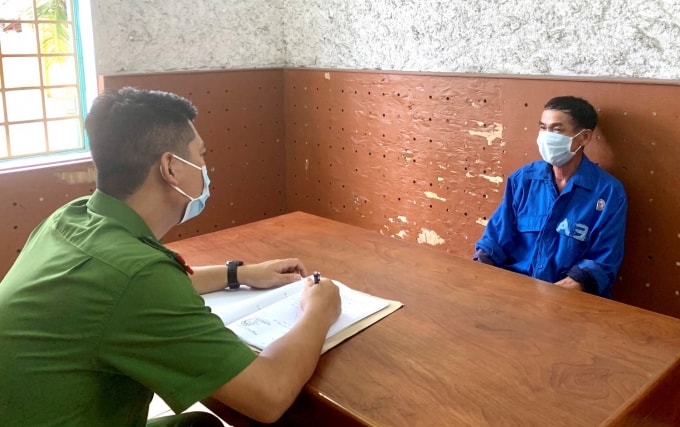 Đối tượng Bùi Nam Tứ tại Cơ quan Công an